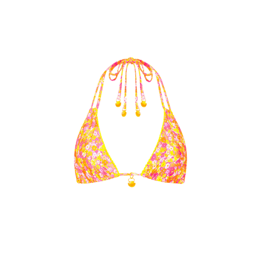 Kulani Kinis Halter Bralette Bikini Top - Mimosa Meadows - FINAL SALE