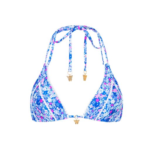 Kulani Kinis Decorative Panel Halter Bikini Top - Purple Pearls - FINAL SALE