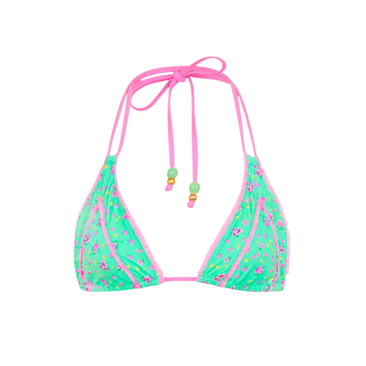 Kulani Kinis Decorative Panel Halter Bikini Top - Mint Macaron