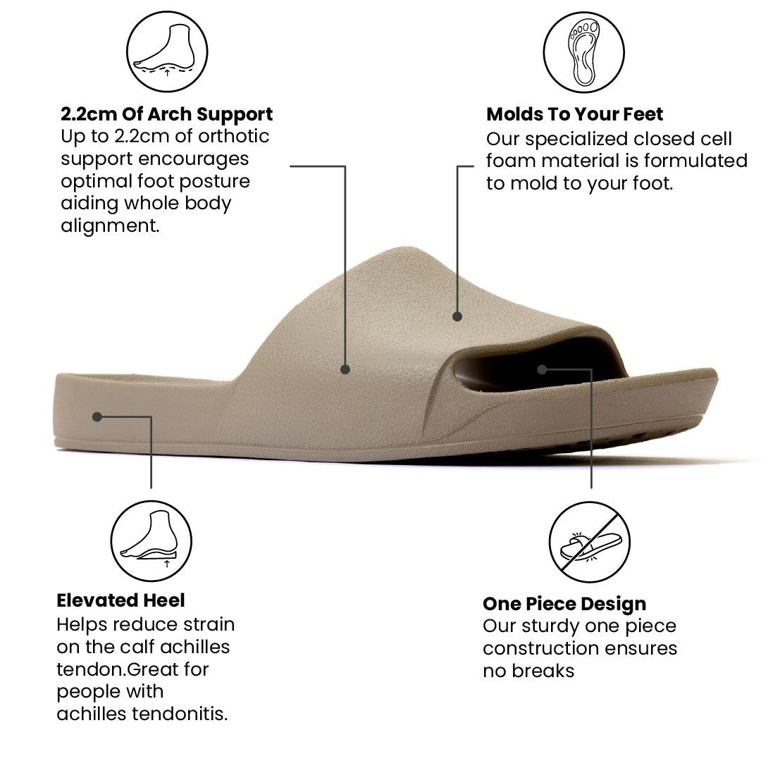 Archies Arch Support Slides - Taupe
