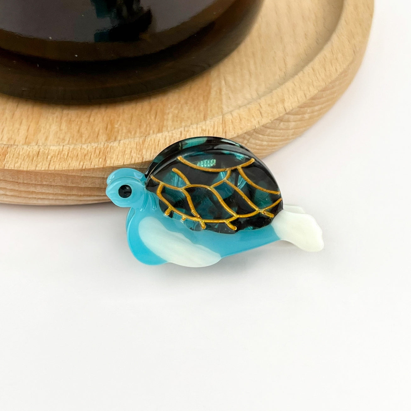 SSR Acetate Mini Blue Turtle Claw Hair Clip