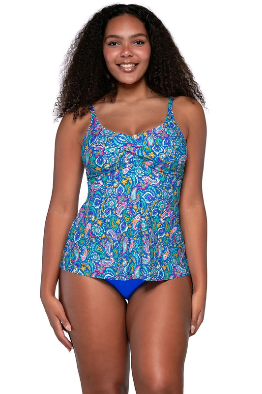 Sunsets Tori Tankini Top - Persian Sky - FINAL SALE