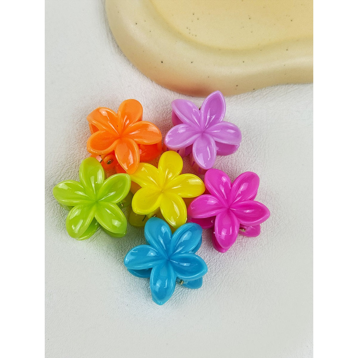 SSR Melody Mini Plumeria Hair Claw Clip Colorful 6 pack