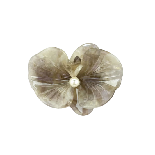 SSR Acetate 3D Phalaenopsis Orchid Hair Claw Clip - Mermaid Gray