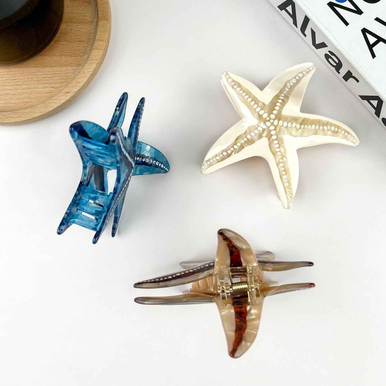 SSR Acetate Mini Starfish Hair Claw Clip - Blue