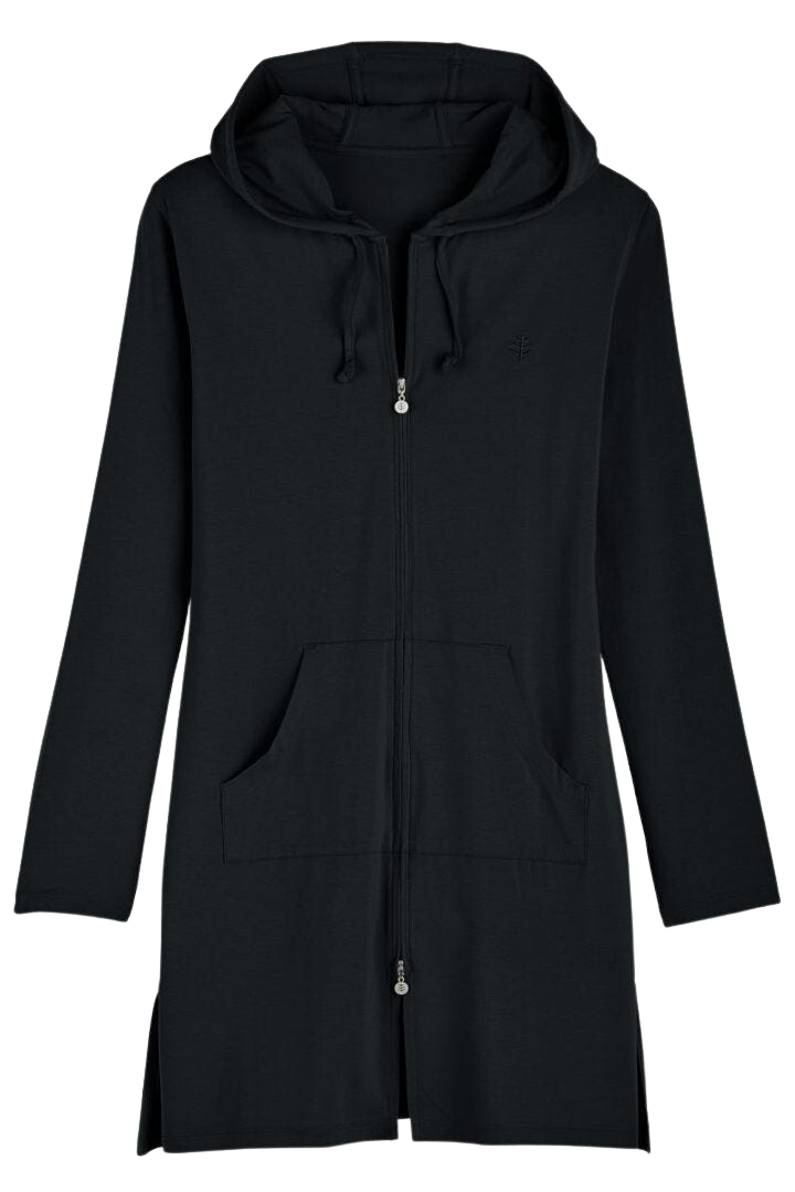 Coolibar Cabana Hoodie Coverup UPF 50+ - Black