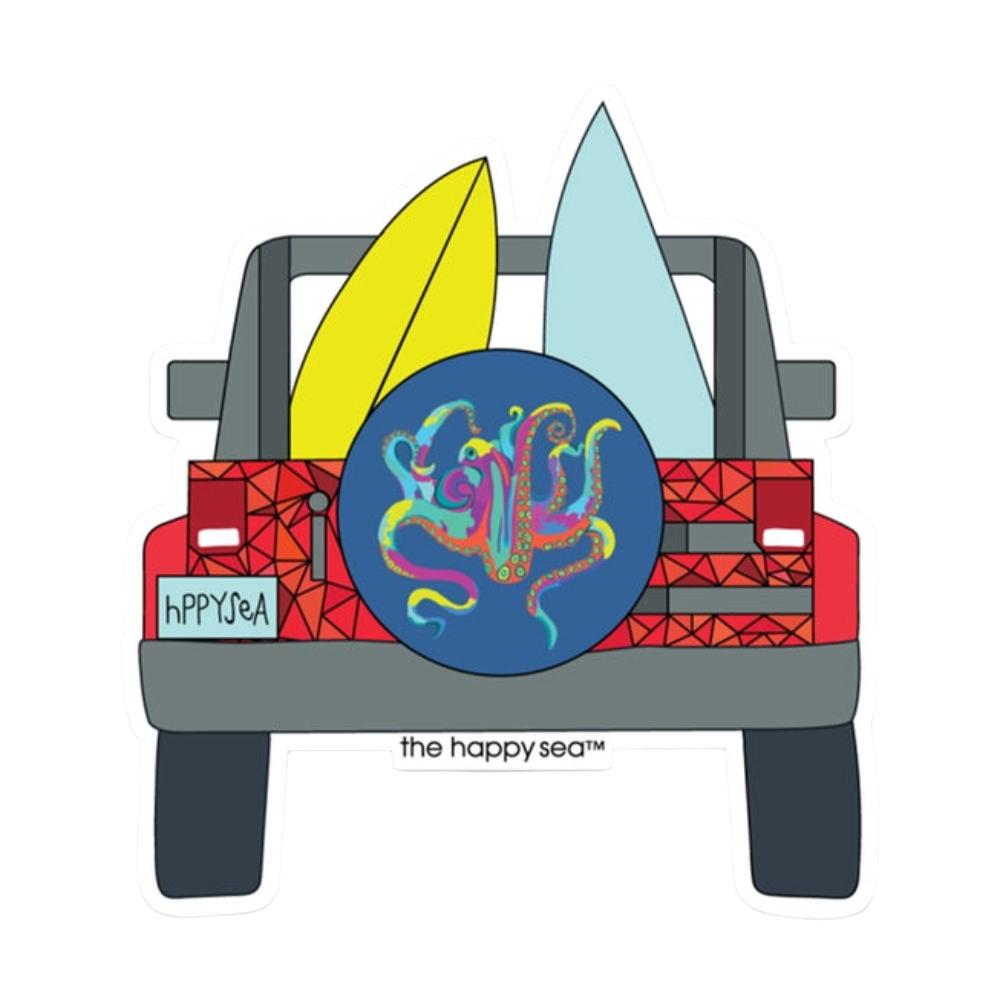 The Happy Sea Jeep Sticker