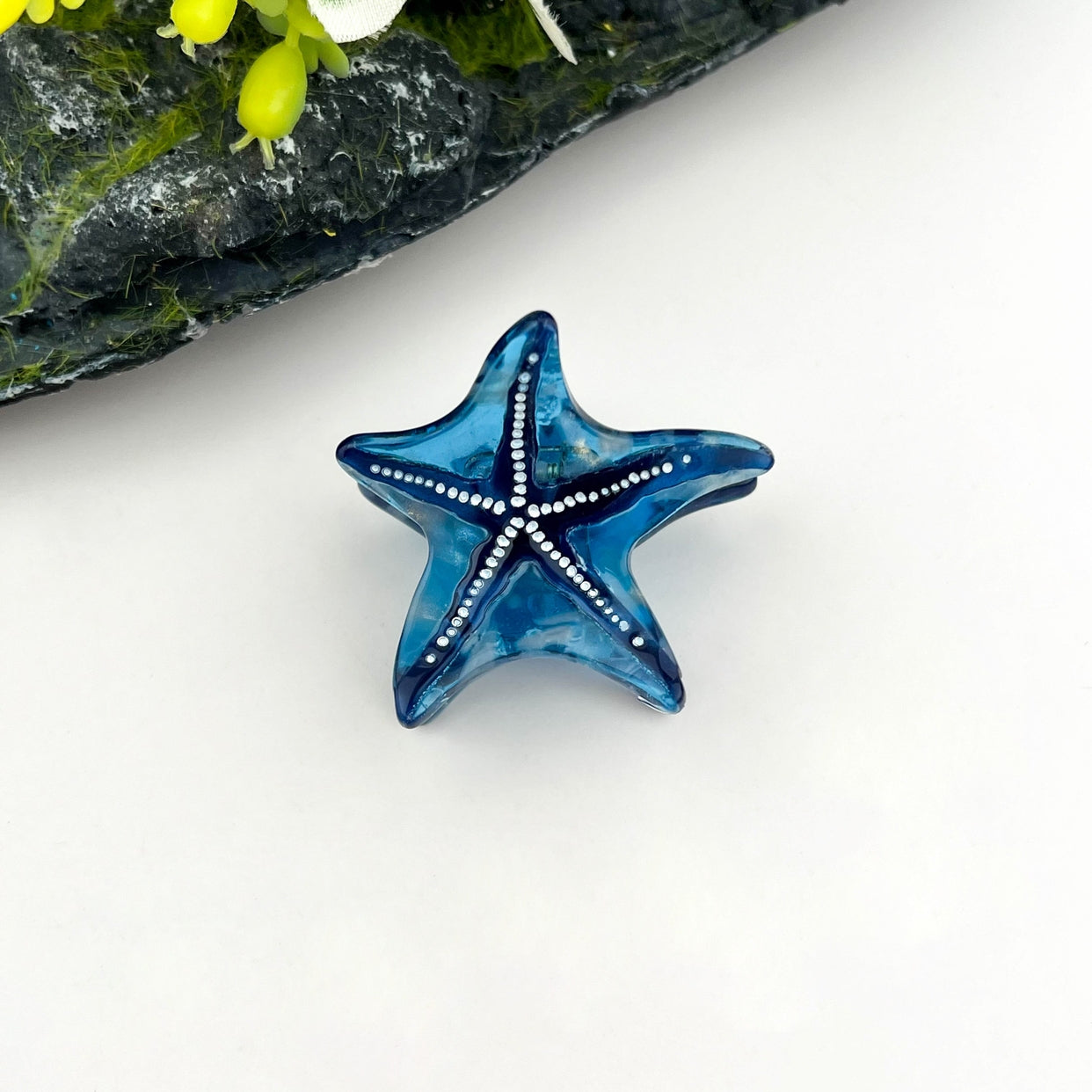 SSR Acetate Mini Starfish Hair Claw Clip - Blue