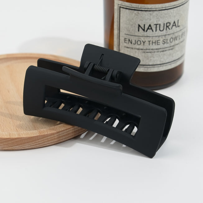SSR Frosted Solid Color Rectangle Hair Claw Clip