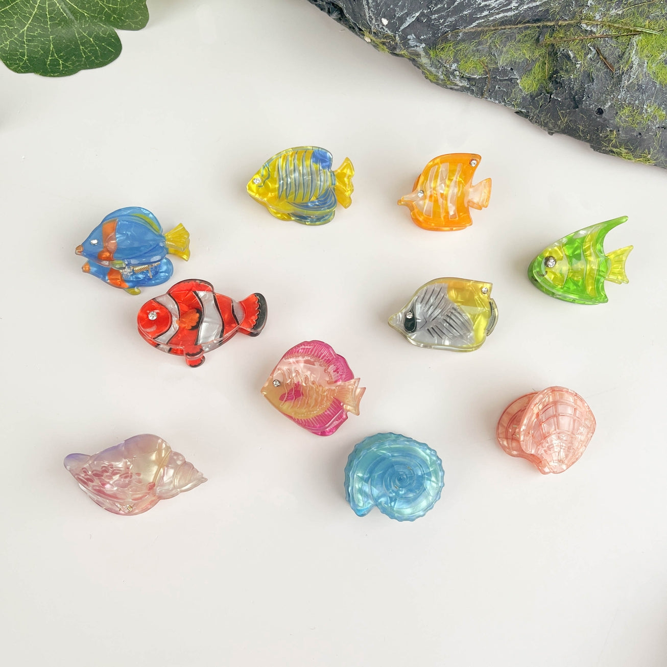 SSR Acetate Mini Pink Tropical Fish Claw Clip