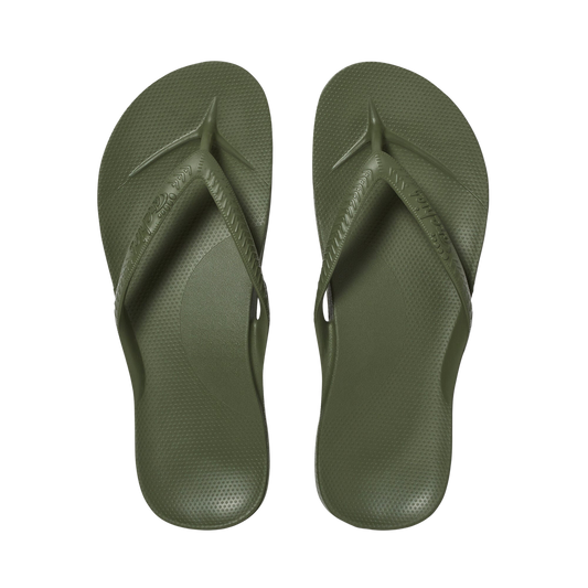 Archies Arch Support Flip Flops - Olive