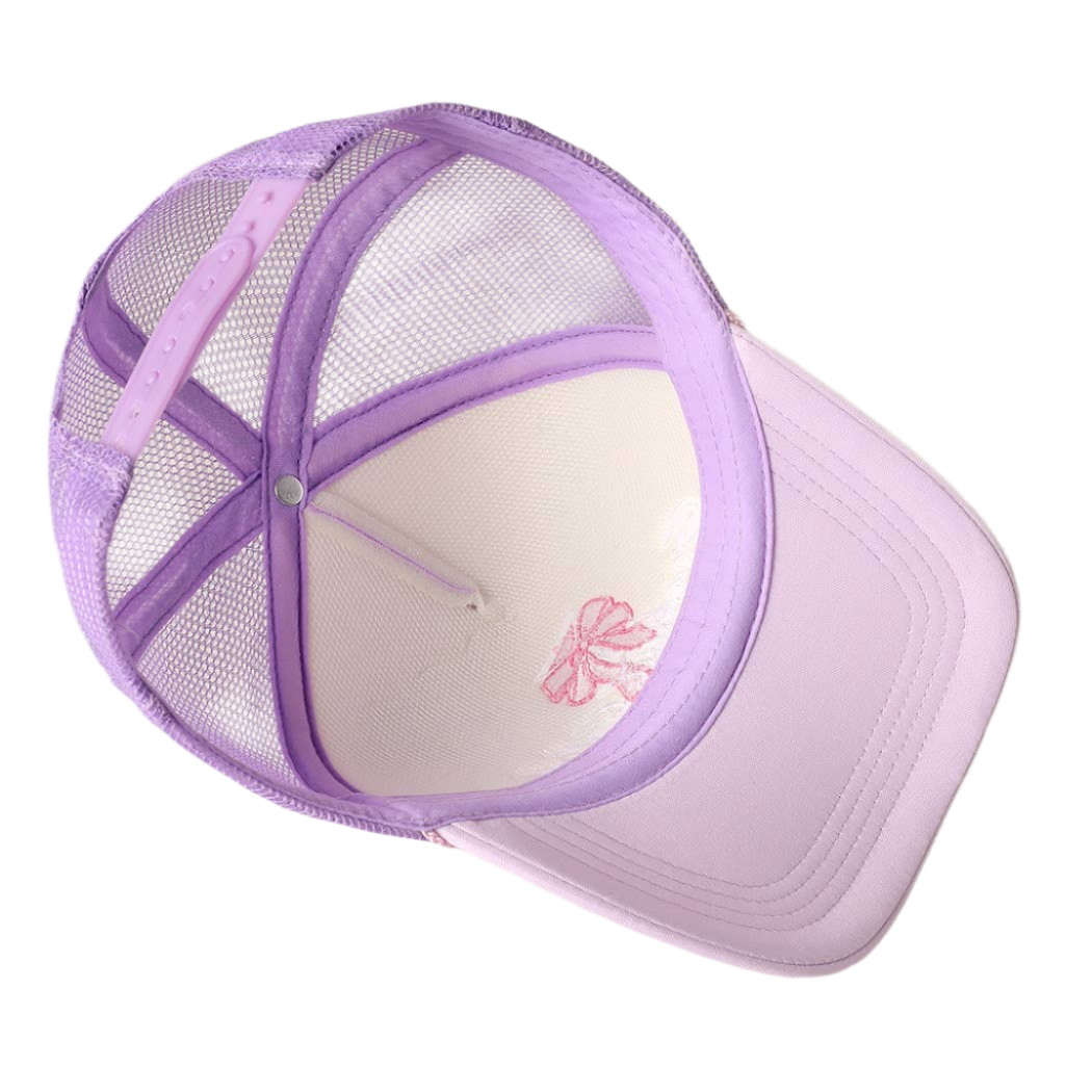 SSR Bow Cocktail Club Embroidered Trucker Hat - Lavender
