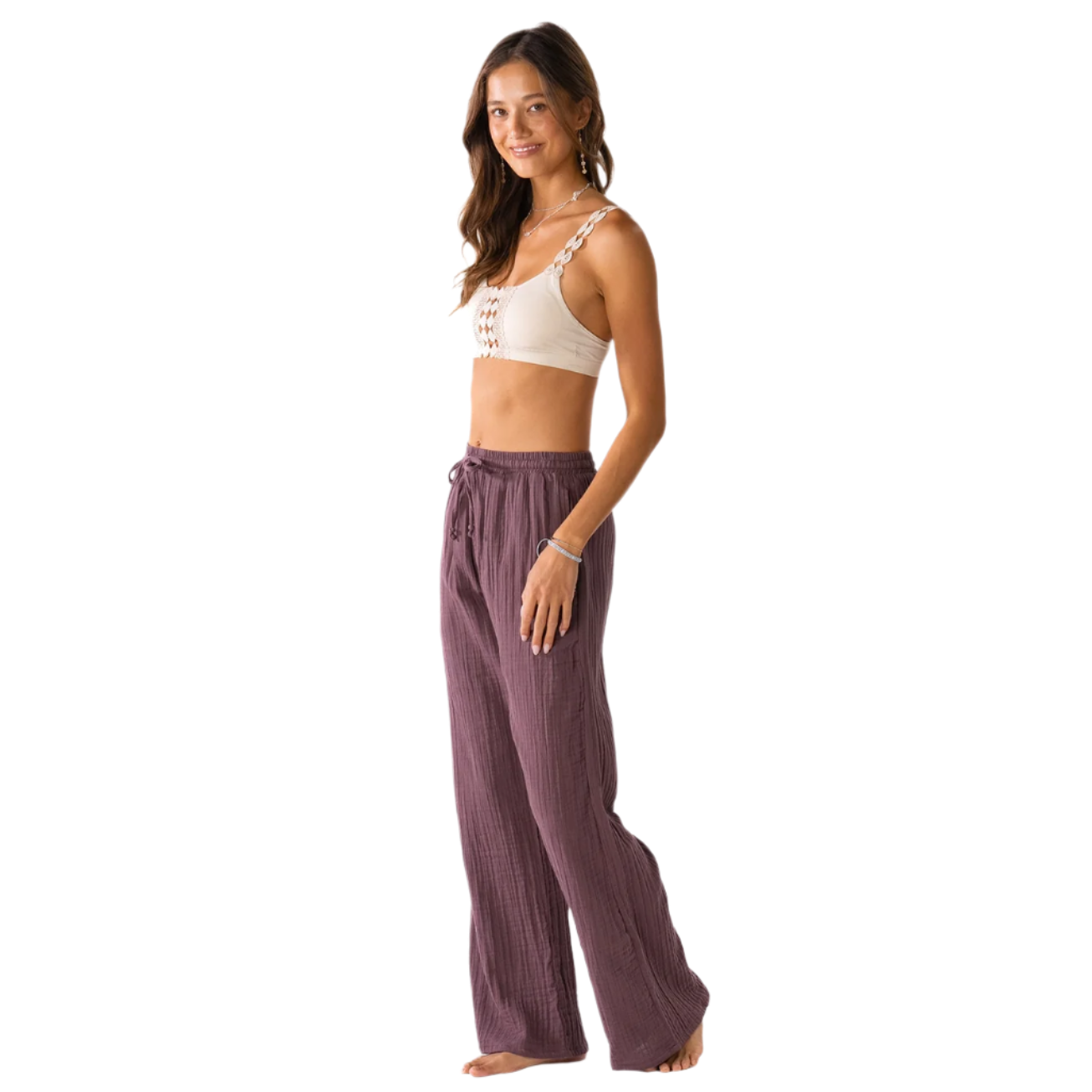 Lotus and Luna Wide Leg Cabana Pants - Lunar Sky