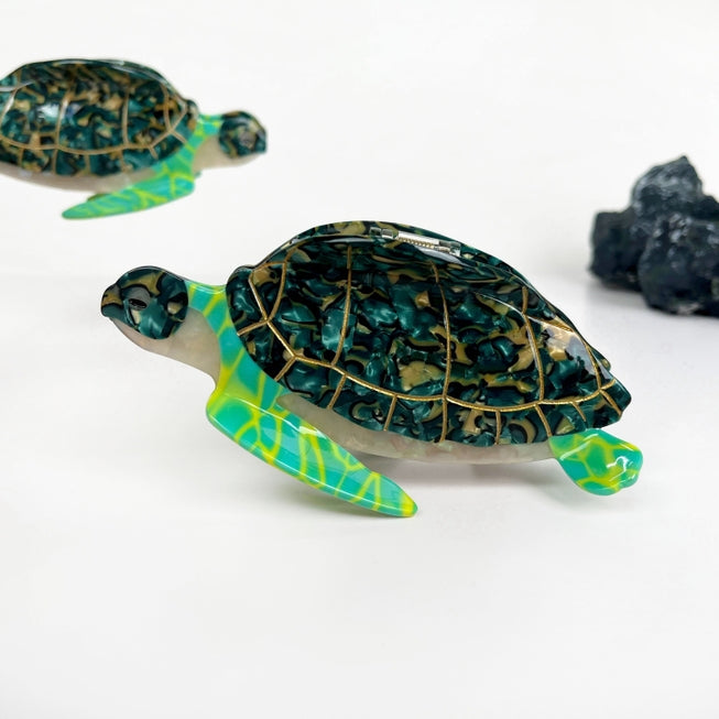 SSR Acetate Turtle Hair Claw Clip - Large Green