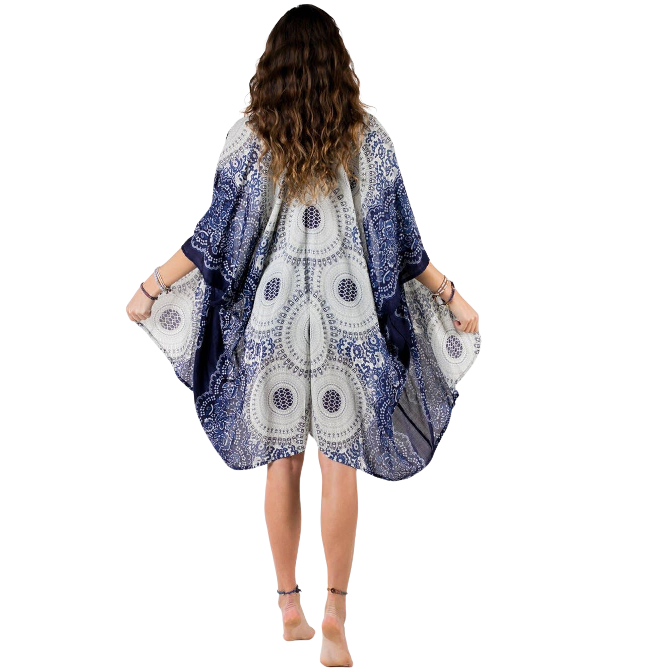 Lotus and Luna Mandala Kimono Coverup - Cape Cod