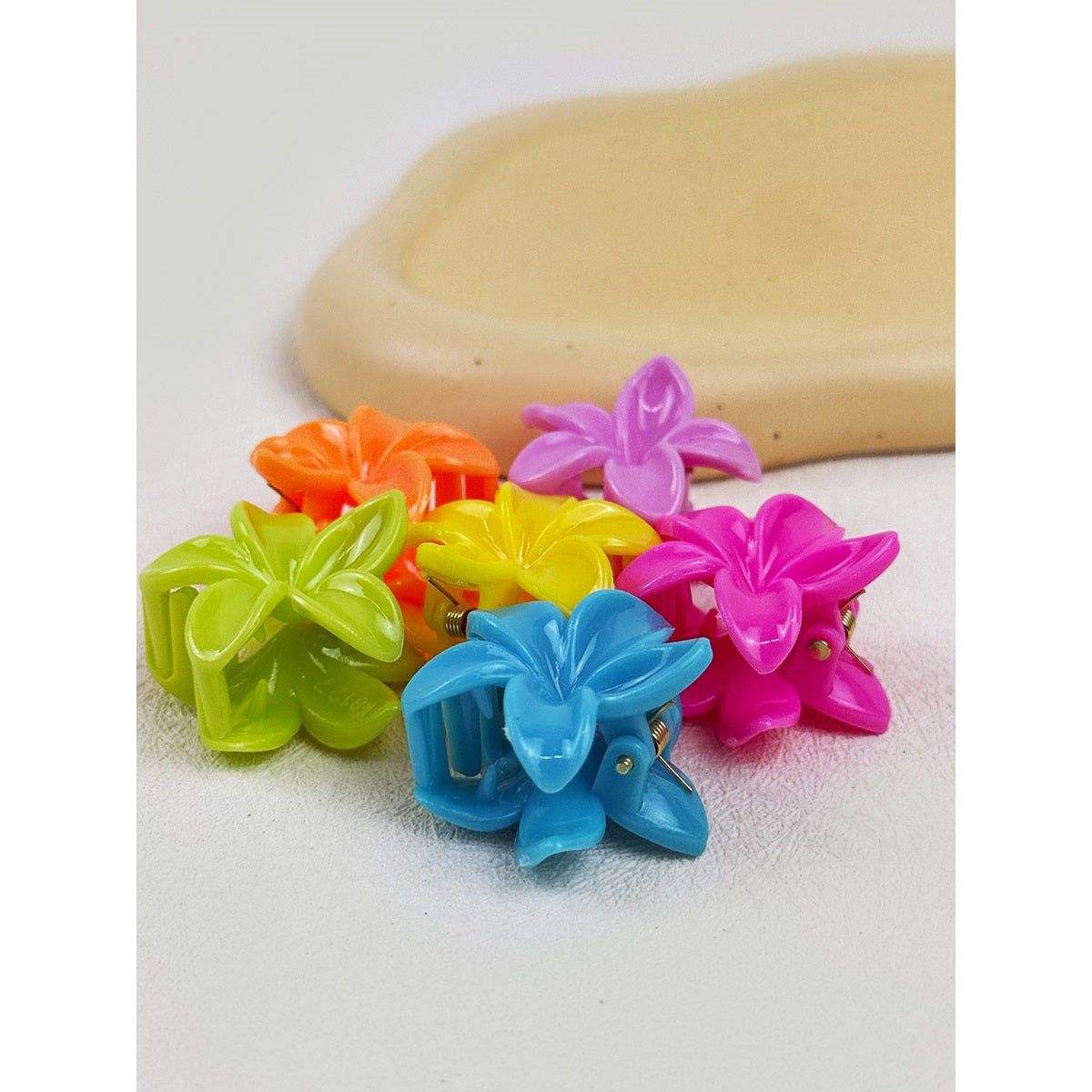 SSR Melody Mini Plumeria Hair Claw Clip Colorful 6 pack