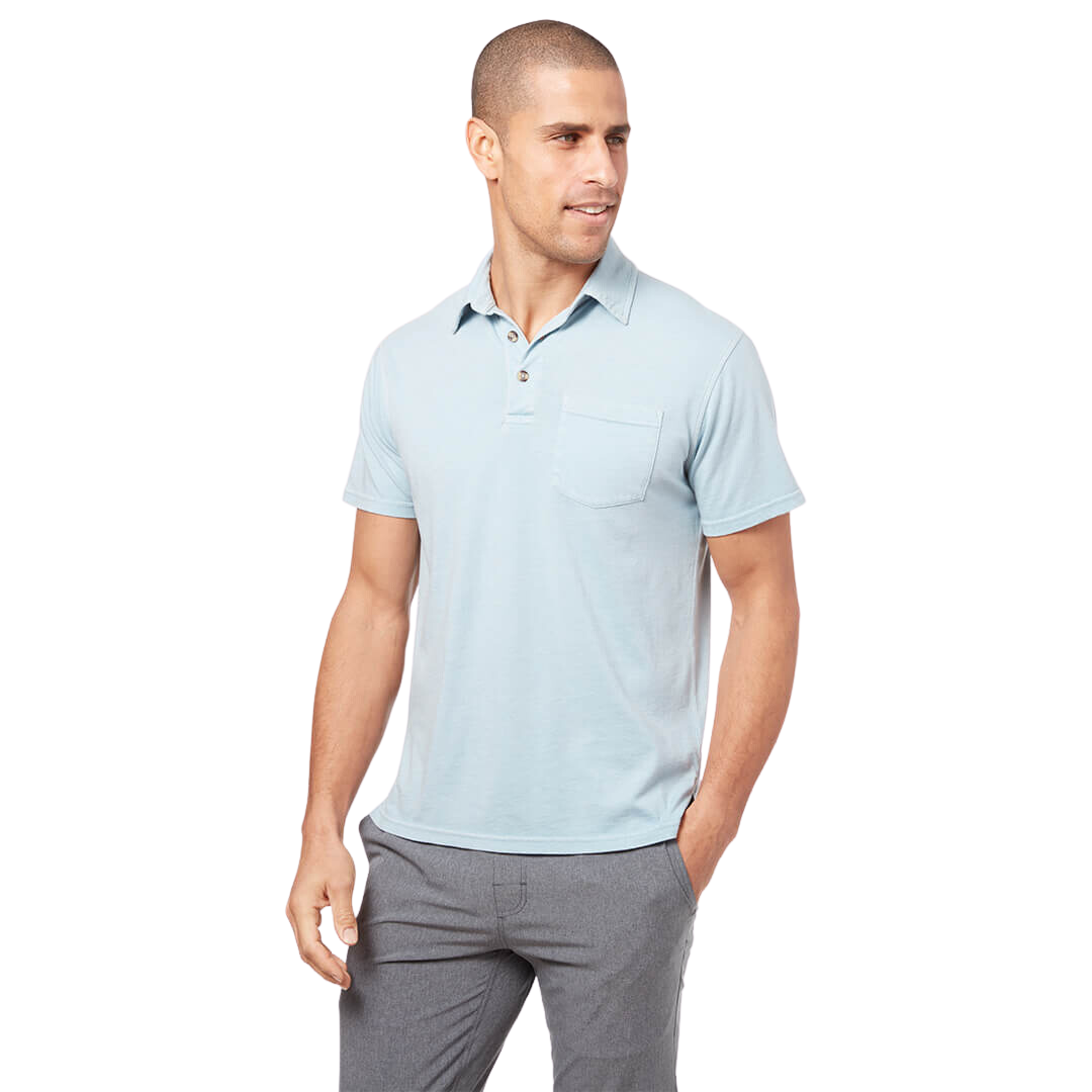 Fair Harbor Men's Atlantic Polo Shirt - Light Blue