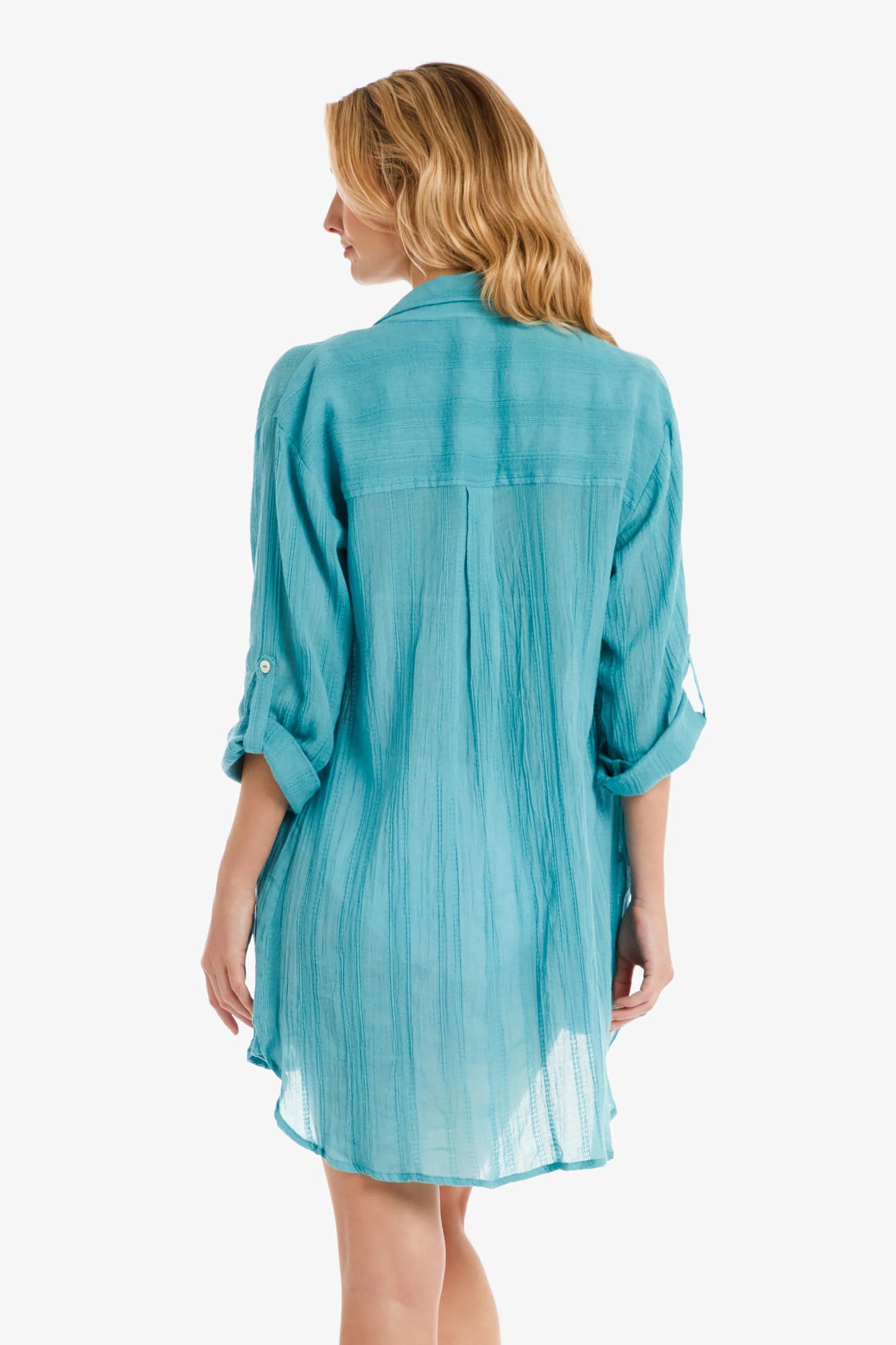 Helen Jon Relaxed Shirt Dress - Coastal Blue - FINAL SALE