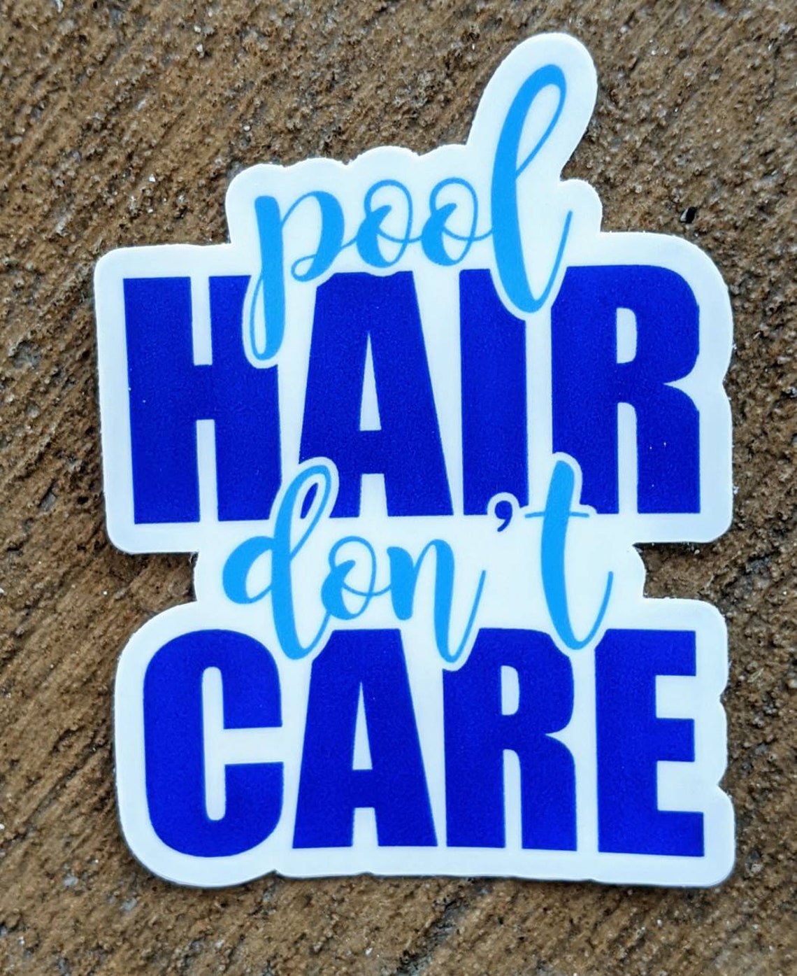 SSR Pool Hair, Don't Care Swim Sticker