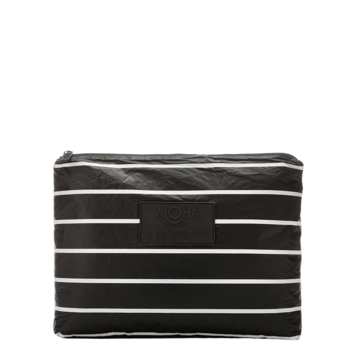 Aloha Mid Pouch - Pinstripe White On Black