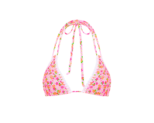 Kulani Kinis Crochet Halter Bikini Top - Frangipani Fever - FINAL SALE