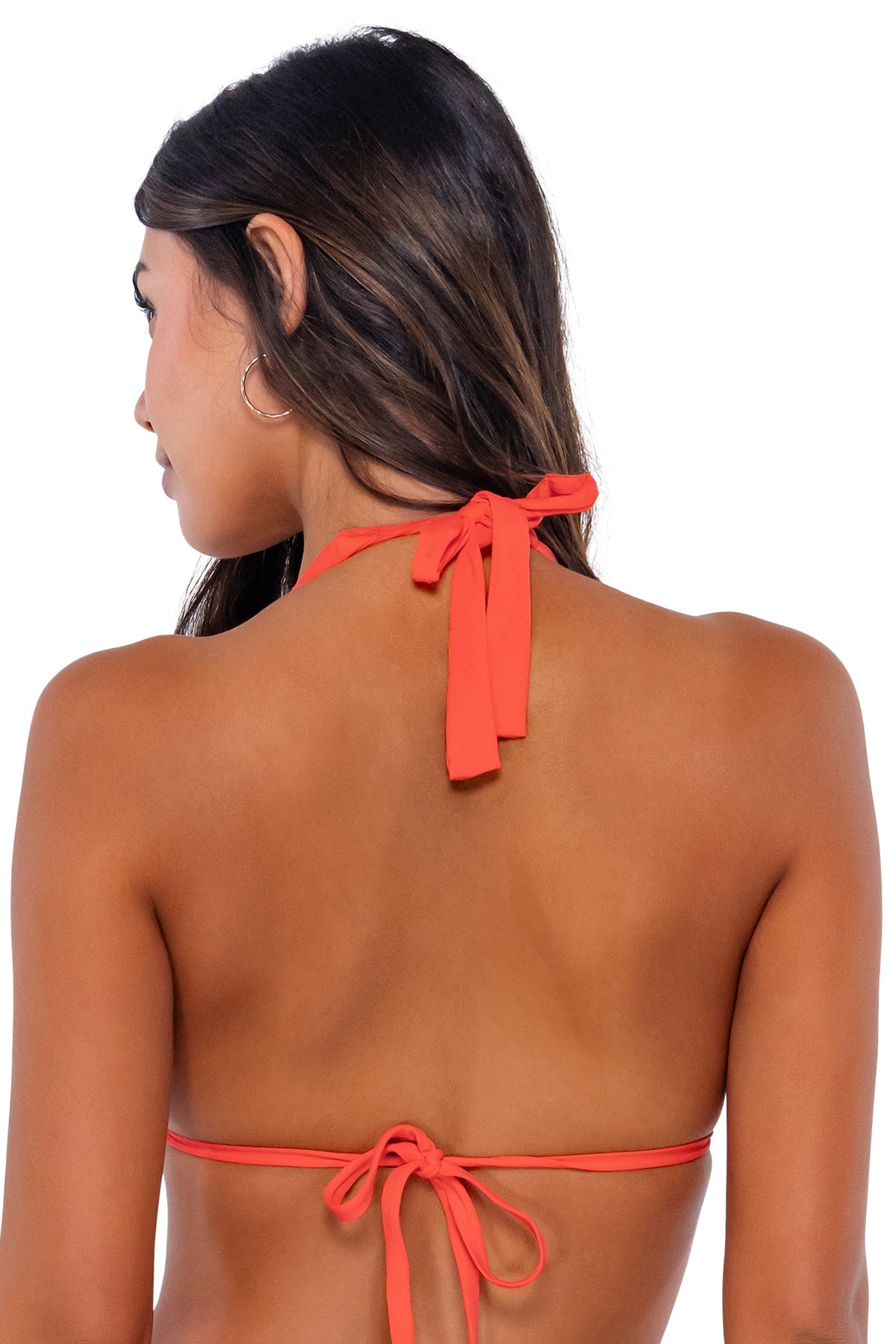 Swim Systems Mila Tri Slide Halter Bikini Top - Tangelo
