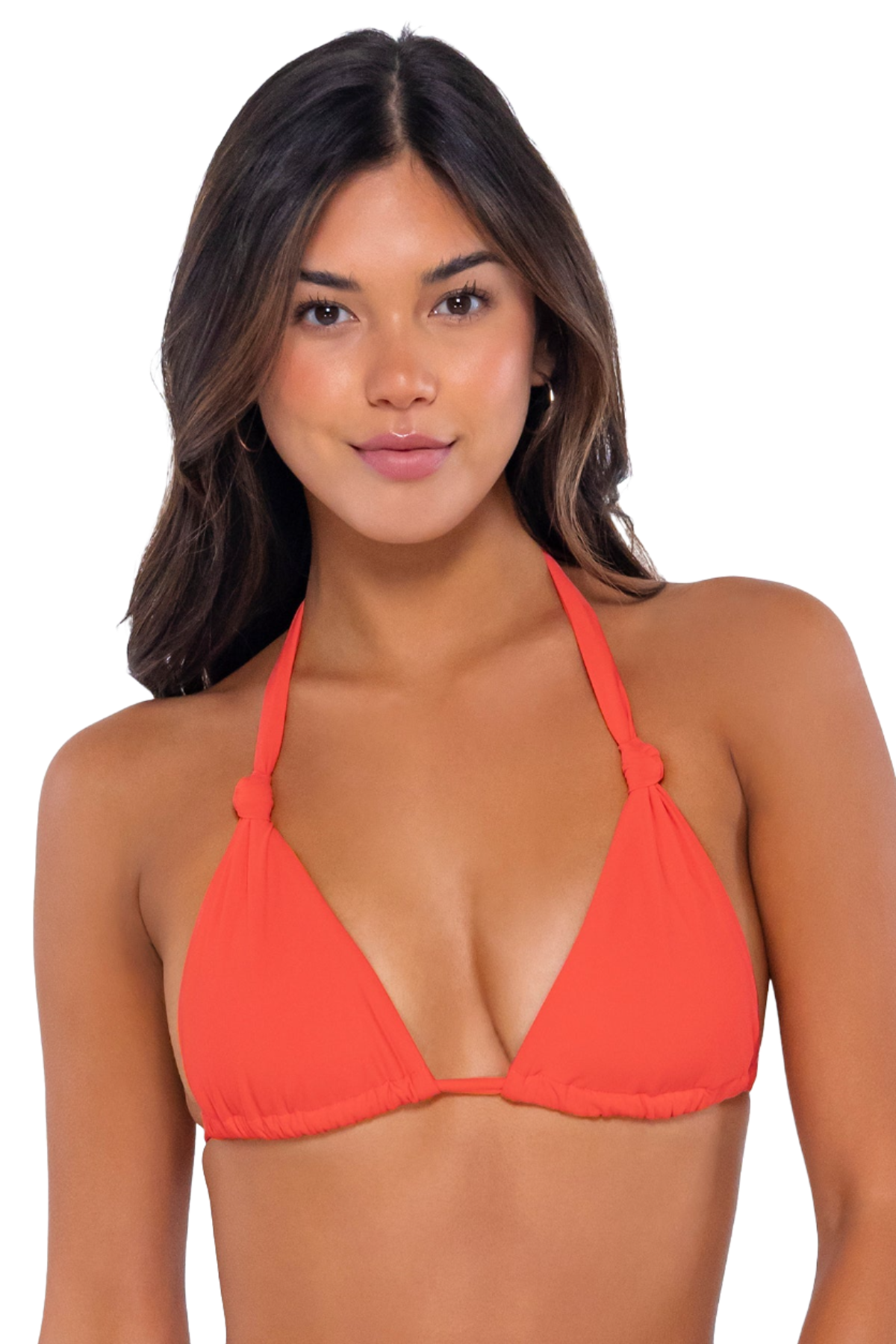 Swim Systems Mila Tri Slide Halter Bikini Top - Tangelo