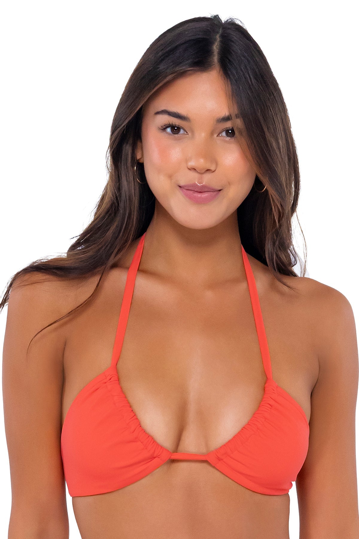 Swim Systems Mila Tri Slide Halter Bikini Top - Tangelo