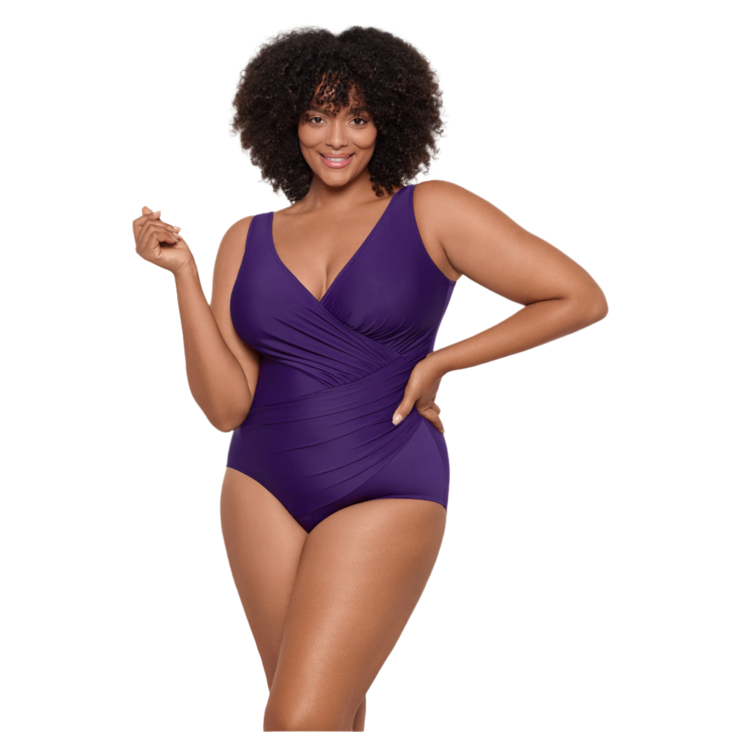 Miraclesuit Solid Womens Oceanus One Piece Swimsuit - Mulberry