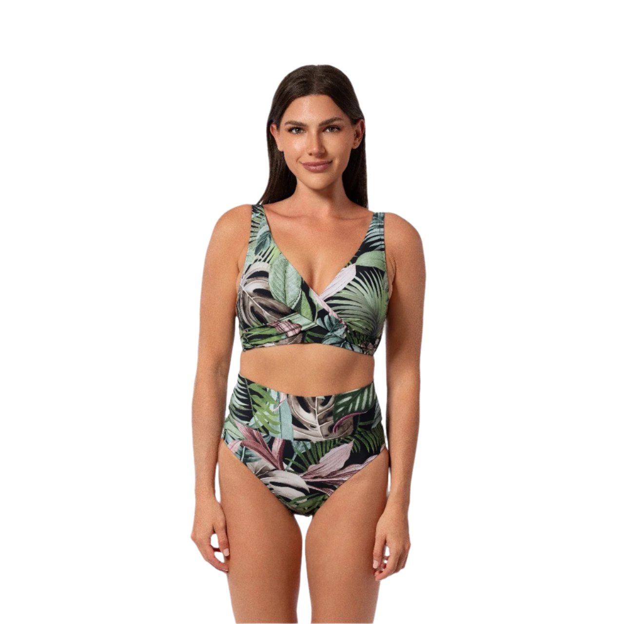 Jantzen Vera Surplice Bra Swim Top - Jungle Glam Black
