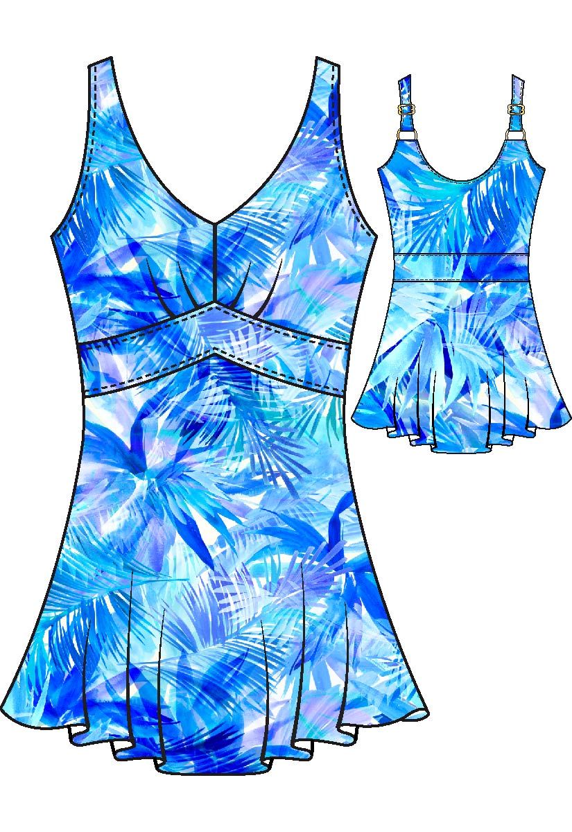 Maxine Of Hollywood Empire Swim Dress One Piece - Pacific