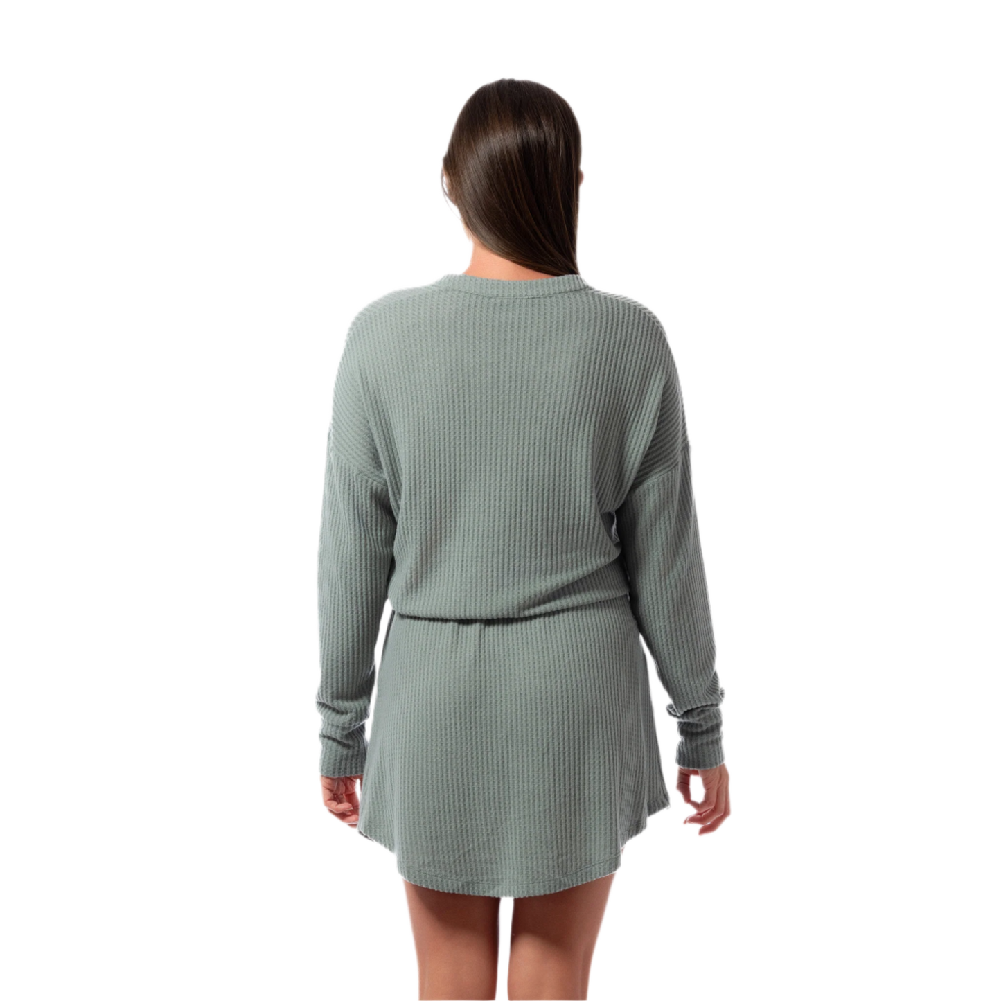 Jantzen Relaxed Waffle Knit Coverup Dress - Olive