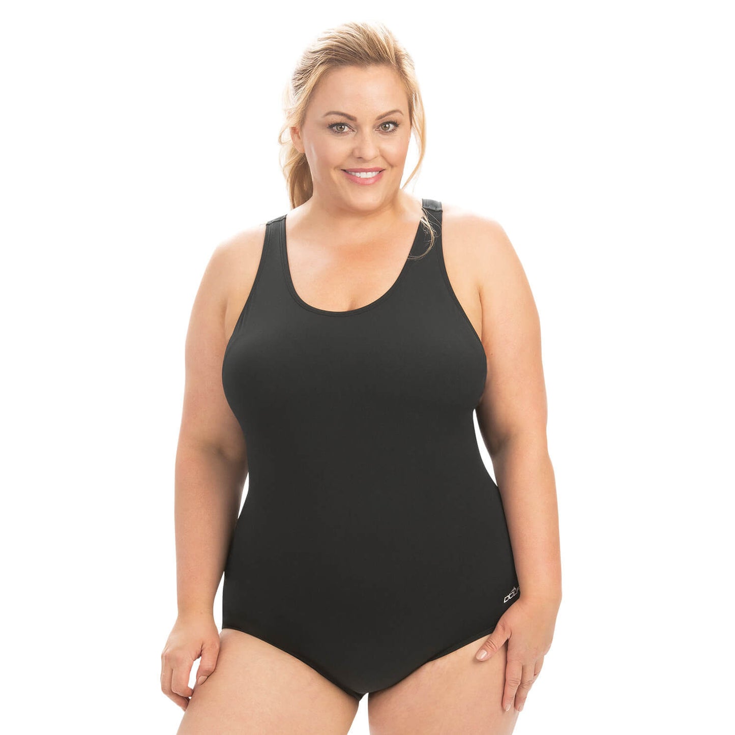 Dolfin Aquashape Conservative Lapsuit Chlorine Resistant One Piece - Black