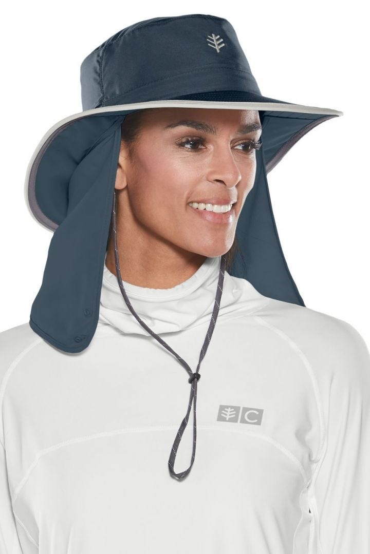 Coolibar Women's Convertible Boating Hat UPF 50+ - Midnight