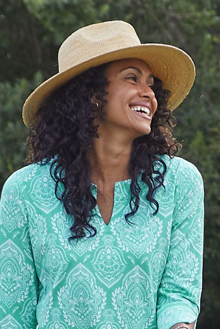 Coolibar Avery Raffia Fedora UPF 50+ - Natural