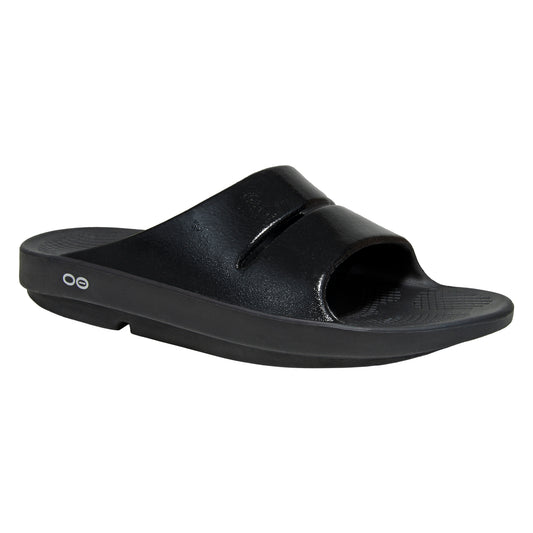Oofos Ooahh Luxe Slide Women's Sandal - Black - FINAL SALE