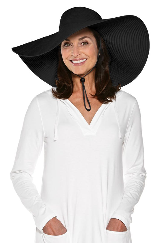 Coolibar COMPACT IN A SNAP!™ Shelby Black Shapeable Poolside Hat UPF 50+ - Black