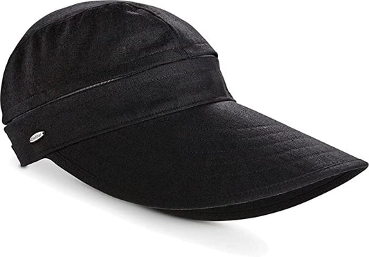 Coolibar Bel Aire Zip-Off Sun Hat Visor UPF 50+ - Black