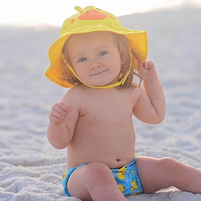 Zoocchini Swim Diaper and Sun Hat Set - Duck