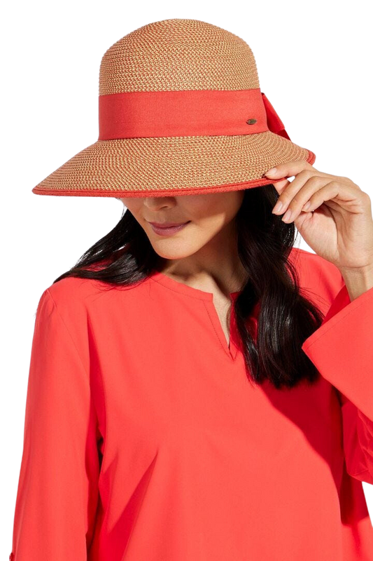 Coolibar Clara Asymmetrical Sun Hat UPF 50+ - Radiant Red