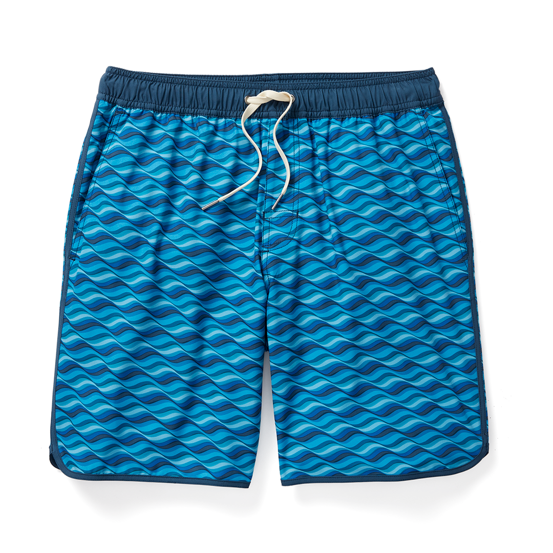 Fair Harbor The Anchor Men's Boardshort - Blue Art Waves - FINAL SALE