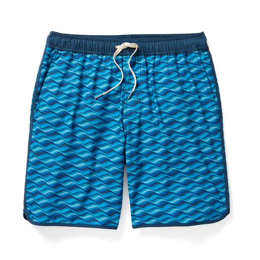 Fair Harbor The Anchor Men's Boardshort - Blue Art Waves - FINAL SALE
