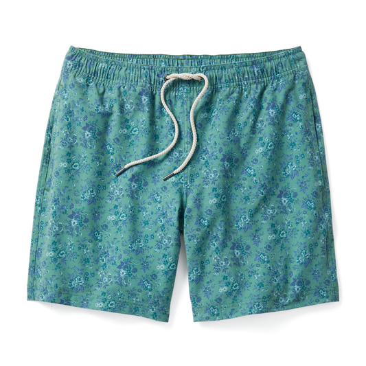 Fair Harbor Men's The Bayberry Swim Trunk - Green Mini Floral