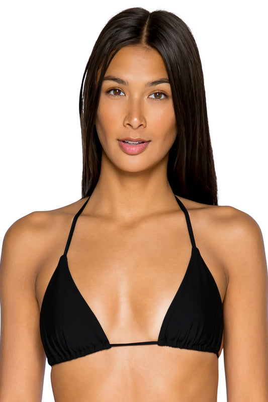 B Swim Bermuda Triangle Bikini Top with Removeable Cups - Black Out