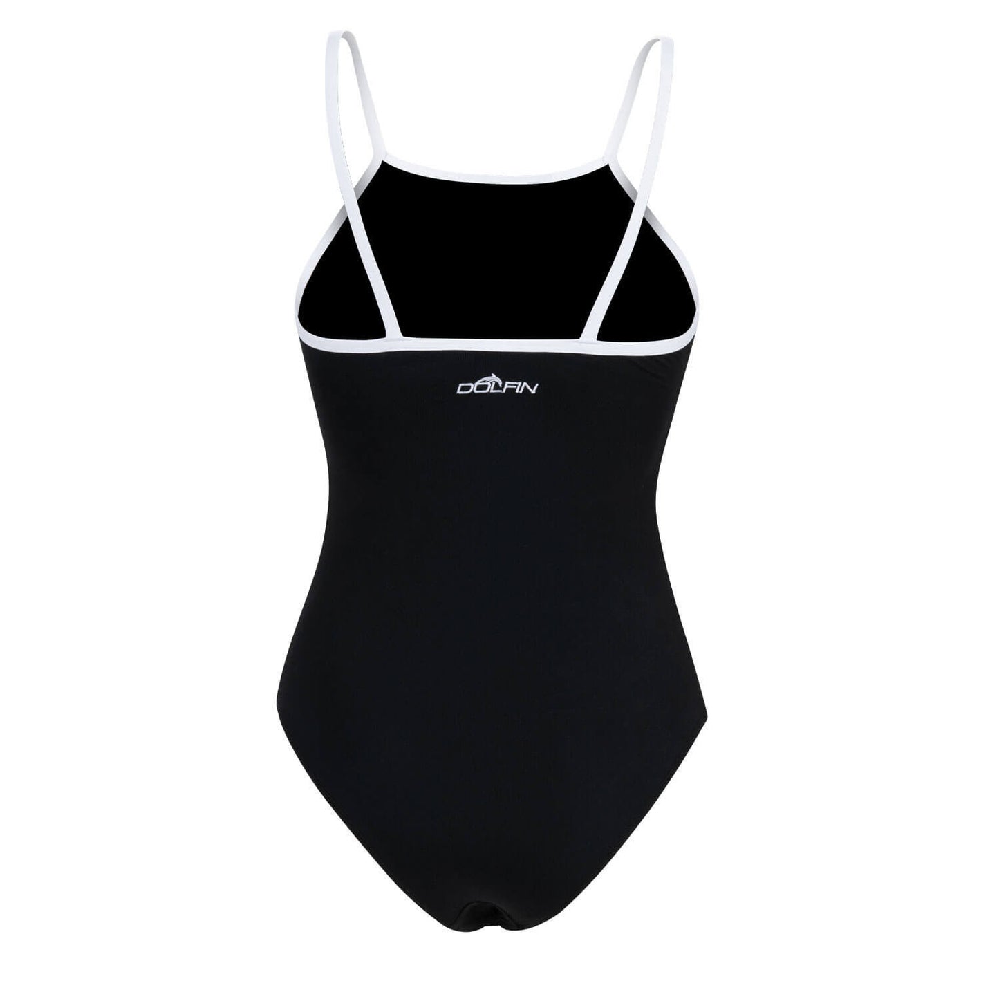 Dolfin Straight Back Moderate Lap Suit One Piece Swimsuit - Black FINAL SALE