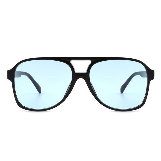 Women's Retro Oversize Brow-Bar Fashion Aviator Sunglasses