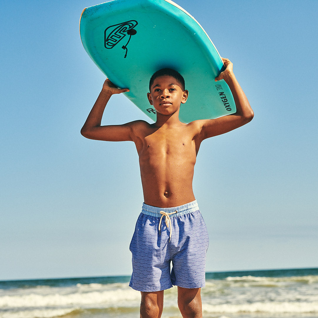 Fair Harbor Kid's Bayberry Swim Trunk - Blue Waves