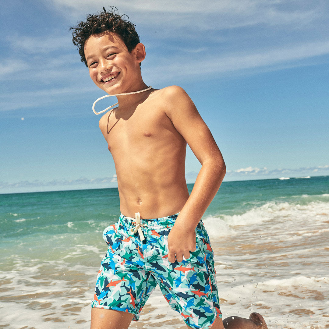 Fair Harbor Kid's Anchor Swim Trunks Boardshort - Reef Sharks