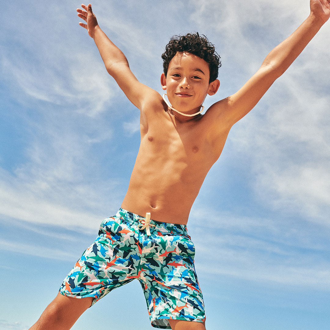 Fair Harbor Kid's Anchor Swim Trunks Boardshort - Reef Sharks