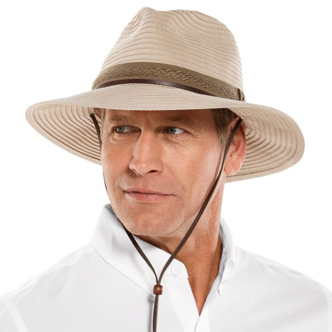 Coolibar Men's Galileo Packable Travel Hat UPF 50+ - Khaki